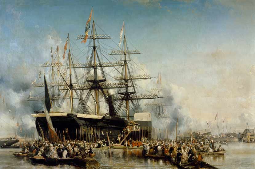King Louis-Philippe (1830-48) Disembarking at Portsmouth, 8th October 1844 von Louis Gabriel Eugène Isabey