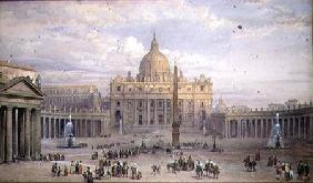 Exterior of St. Peter's, Rome, from the Piazza 1868