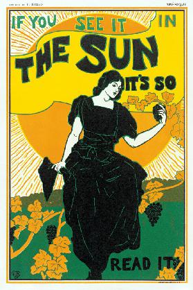 Poster advertising 'The Sun' newspaper 1895