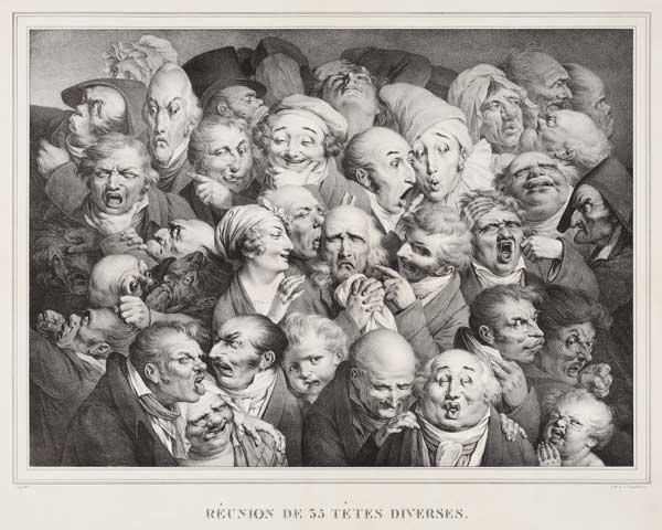 Gruppe von fünfunddreißig Köpfe von Louis-Léopold Boilly