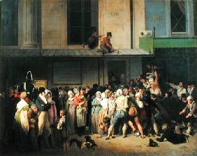 The Entrance to the Theatre de l'Ambigu-Comique before a Free Performance 1819