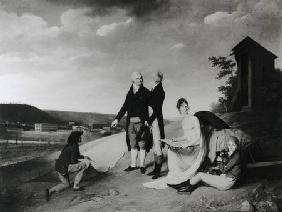 Oberkampf (1738-1815), his Two Sons and his Eldest Daughter in Front of the Jouy-en-Josas Factory