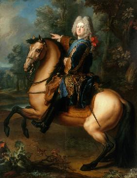 König August III. von Polen als Prinz zu Pferde um 1718