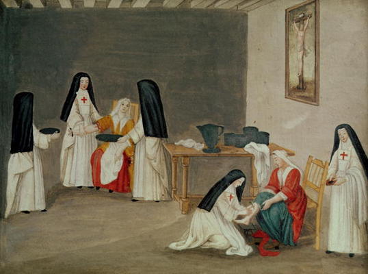 Caring for the Sick, from 'L'Abbaye de Port-Royal', c.1710 (gouache on paper) von Louise Madelaine Cochin