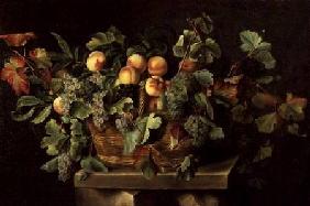 Still Life with Peaches and Grapes 1636