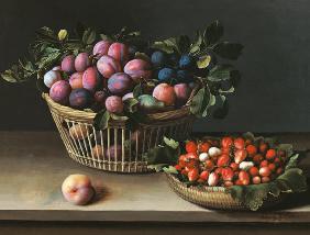 Basket of Plums and Basket of Strawberries 1632