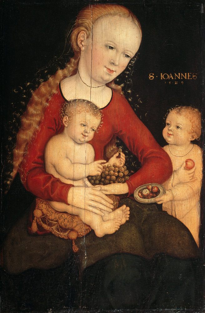Madonna und Kind mit dem Johannesknaben von Lucas Cranach d. Ä.