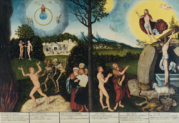 Verdammnis und Erlösung. Gesetz und Gnade von Lucas Cranach d. Ä.