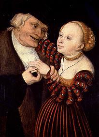 Der Alte und das Mädchen von Lucas Cranach d. Ä.