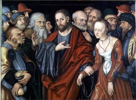 Christ and the Woman taken in Adultery von Lucas Cranach d. Ä.