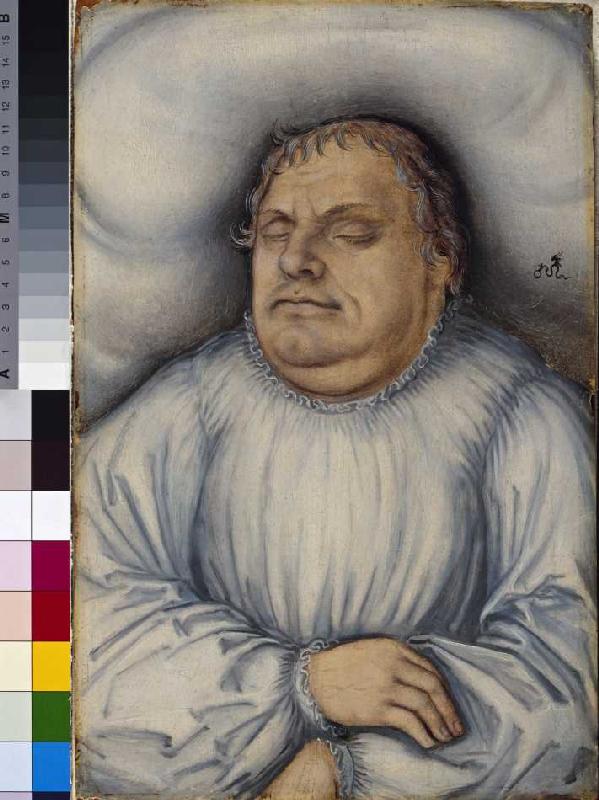 Martin Luther auf dem Totenbett von Lucas Cranach d. Ä.