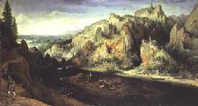 Mountain Landscape with a surprise attack c.1585