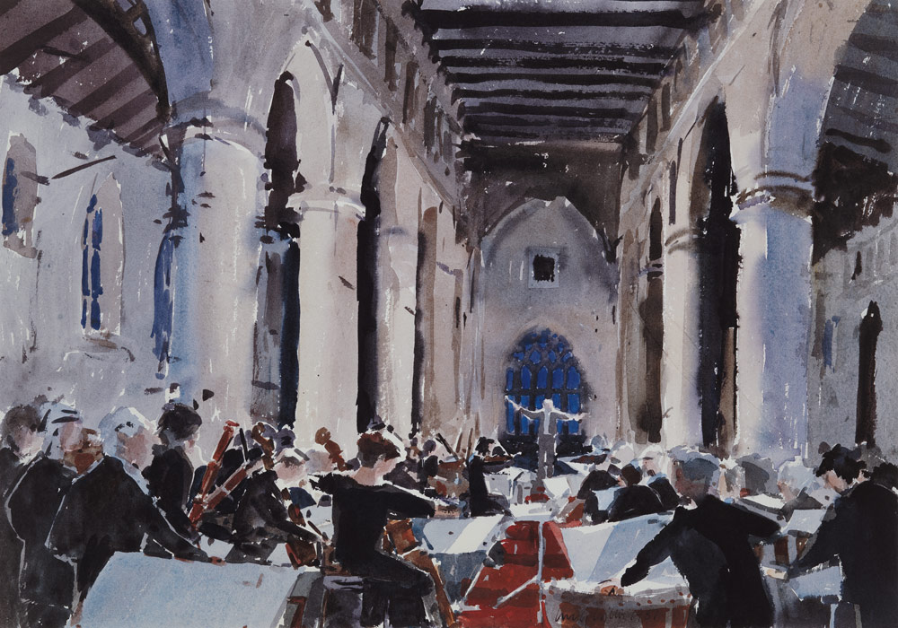 The Overture, St. Mary''s Bridgwater, 1989 (w/c on paper)  von Lucy Willis