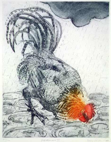 Weathercock II, 1983 (etching on paper)  von Lucy Willis