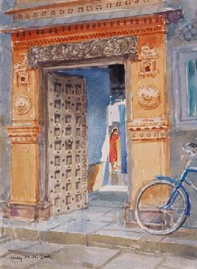 In the Old Town, Bhuj, 2003 (w/c on paper) 