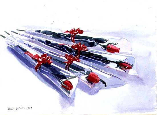 Wrapped Roses, 1987 (w/c on paper)  von Lucy Willis