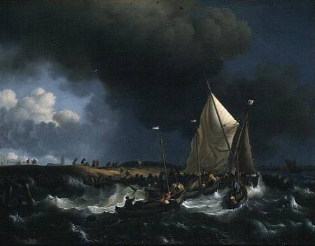 Boats in a Storm von Ludolf Backhuyzen