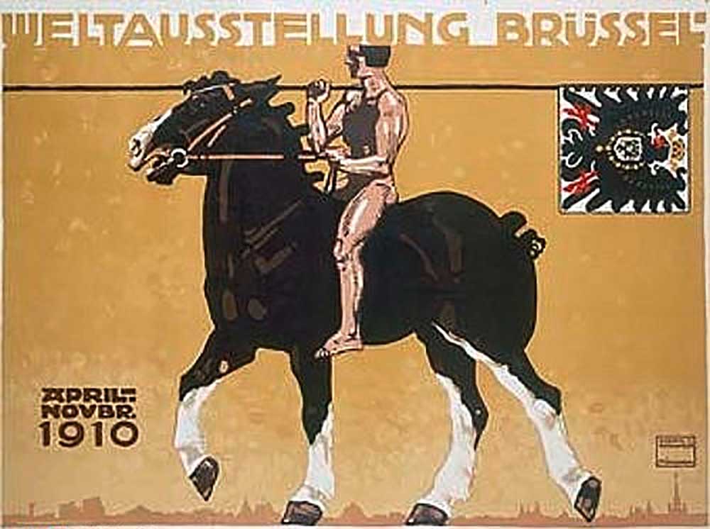 Plakat für die Weltausstellung Brüssel von Ludwig Hohlwein