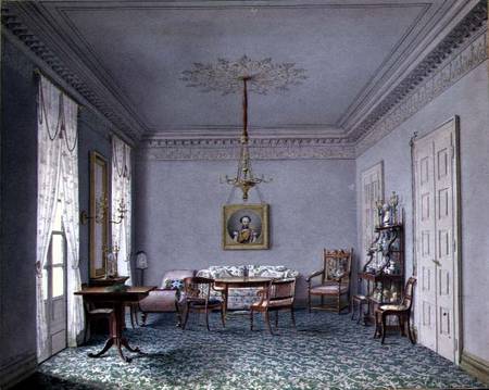 Drawing room Interior in the Palace in Stuttgart, Wurttemburg  on von Ludwig Holthausen