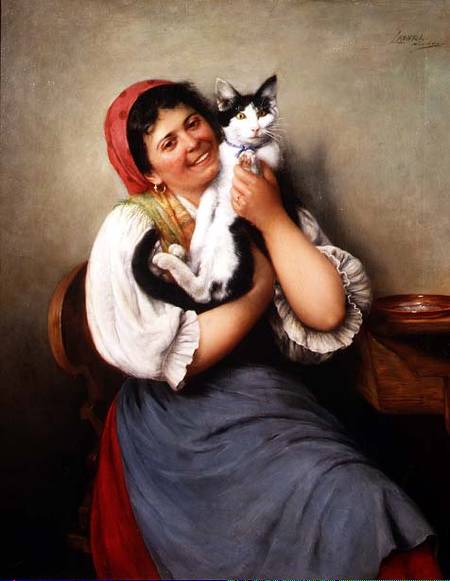 Her Favourite Cat von Ludwig Kohrl