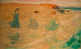 Drei Mädchen am Strand 1892-01-01