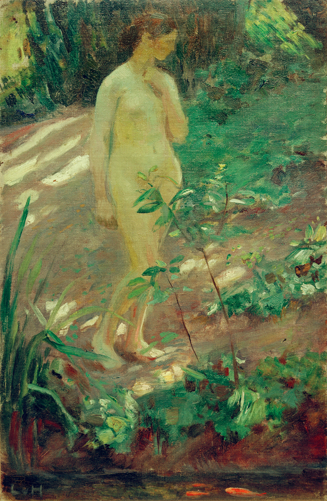 Nackte Frau am Wasser von Ludwig von Hofmann