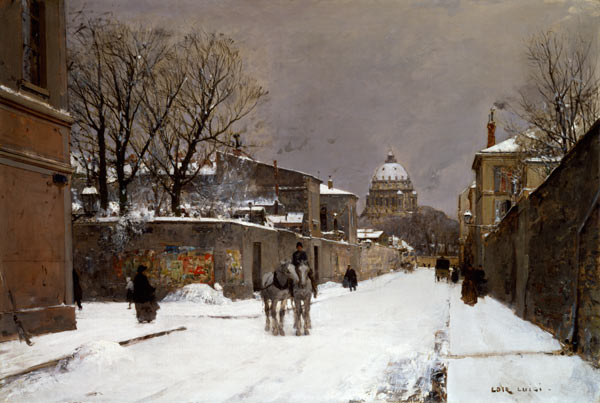 Winter Scene near Les Invalides, Paris von Luigi Loir