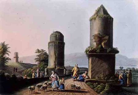 Monuments Near Tortosa, in Syria, from 'Views in the Ottoman Dominions' von Luigi Mayer