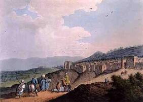 Bethlehem in Palestine, View of the Principal Part of The City with the Arabia Petraea Mountains, fr 1810 oured