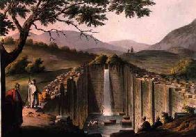 Fountain of Siloam, Near Jerusalem, from 'Views of Palestine', Vol.II, published by R. Bowyer Histor 1804 oured