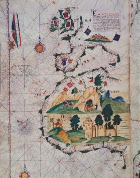 Fol.5v Map of Great Britain, Europe and North West Africa, from Portugaliae Monumenta (vellum) Carto 1563