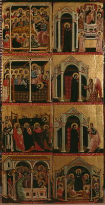 Tryptic of the Virgin, right and left panels (see also 279476 and 279477) (oil on panel) von Maestro di Cesi
