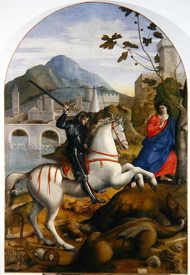 St. George and the Princess (oil on canvas) von Marco Basaiti