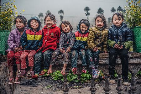 Glückliche Kinder im Norden Vietnams