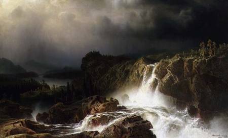 Rocky Landscape with Waterfall in Smaland von Marcus Larson