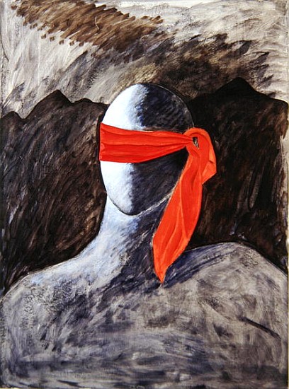 Les Gastons III, 1990 (oil on paper)  von Marie  Hugo