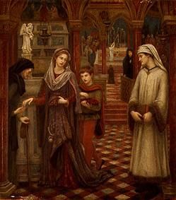 Die erste Begegnung von Petrarca und Laura in der Kirche Sta. Chiara (Avignon) von Marie Stillman
