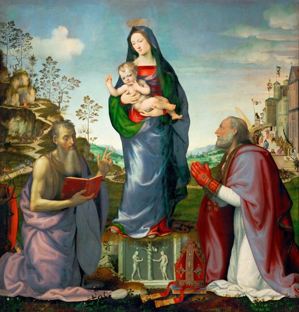 Madonna mit Christkind und Heiligen Jakobus und Zenobius von Mariotto di Bigio Albertinelli