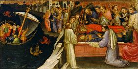 Predella-Tafel mit Szenen aus der Legende vom Heiligen Stephanus 1408