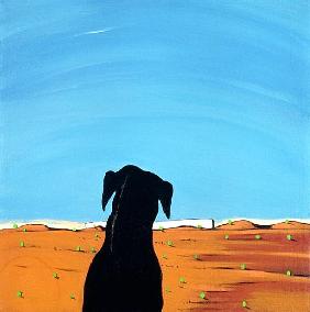 Black Dog in Chestertown, 1998 (acrylic on canvas) 