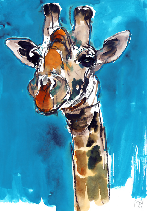 Blue Sky Giraffe von Mark  Adlington