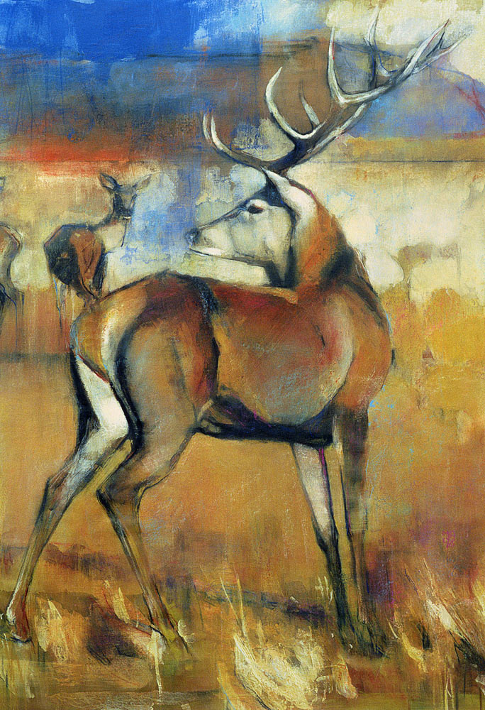 Red Stag, detail from Gathering Deer von Mark  Adlington