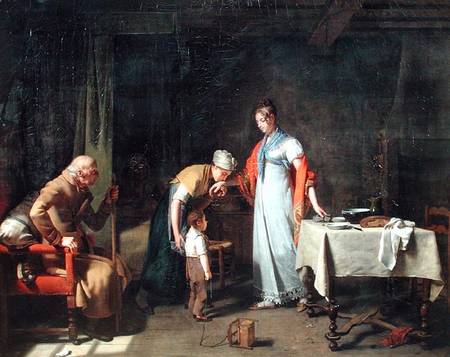 Young Woman Helping an Unfortunate Family von Martin Drolling