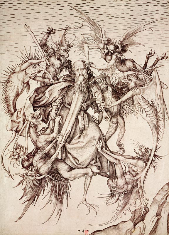 The Temptation of St. Anthony (engraving) von Martin Schongauer