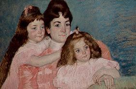 Madame A. F. Aude mit ihren beiden Töchtern 1899