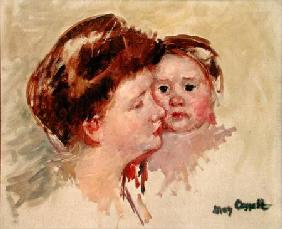 Mother in Profile with Baby Cheek to Cheek (No.2) c.1909