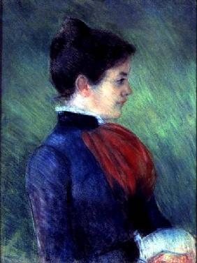 Study of a Woman in a Blue Blouse with a Red Ruff 1895 stel