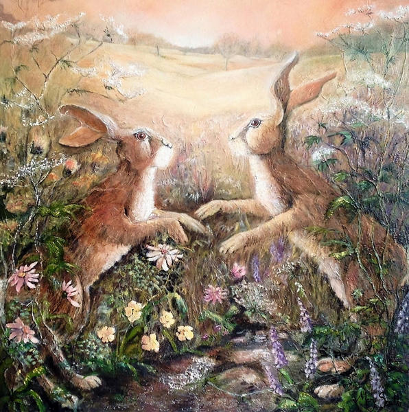 Hares at dawn von Mary Smith