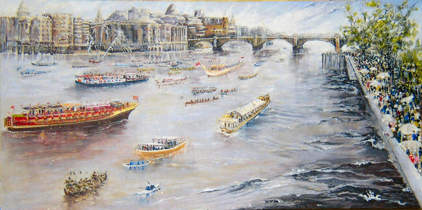 Jubilee Pageant on the Thames von Mary Smith