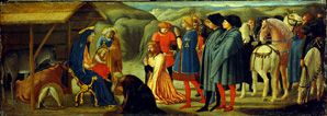 Die Anbetung der Könige (von einer Altarpredella) von Masaccio